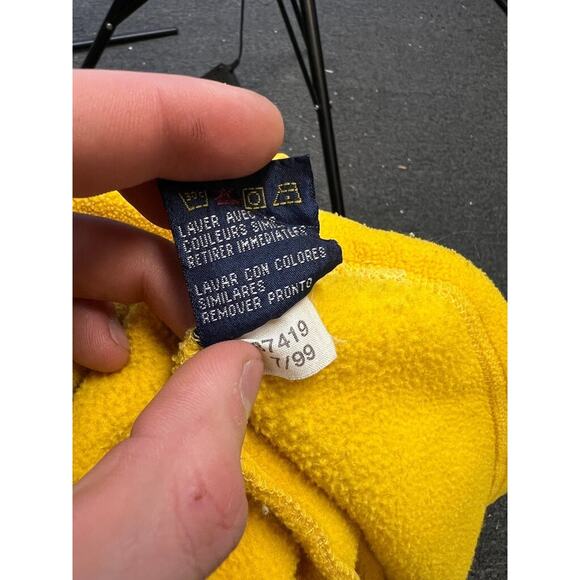 TOMMY HILFIGER size S FLEECE sweatshirt yellow big logo vintage men's - Picture 8 of 8